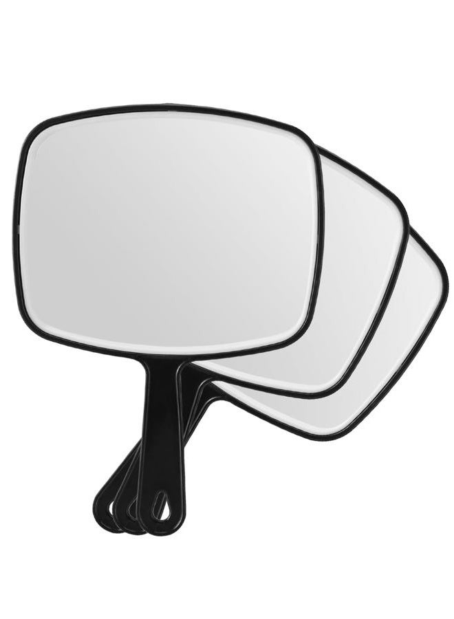 OMIRO Hand Mirror, Black Handheld Mirror with Handle, 6.6" W x 9.2" L, Pack of 3 - Image 1