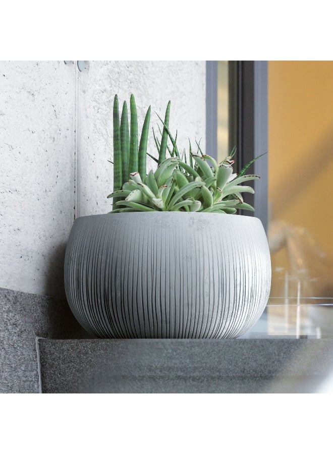 بروسبير بلاست وعاء زهور خرساني مستدير مع ملحق باللونين الرمادي والأسود، 9 لتر - Image 3