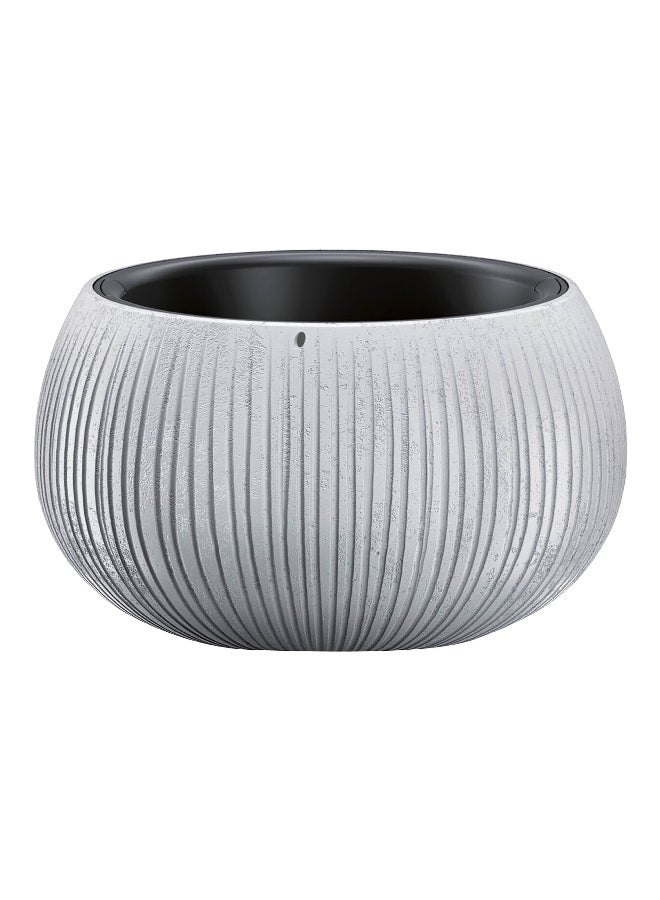بروسبير بلاست وعاء زهور خرساني مستدير مع ملحق باللونين الرمادي والأسود، 9 لتر - Image 1