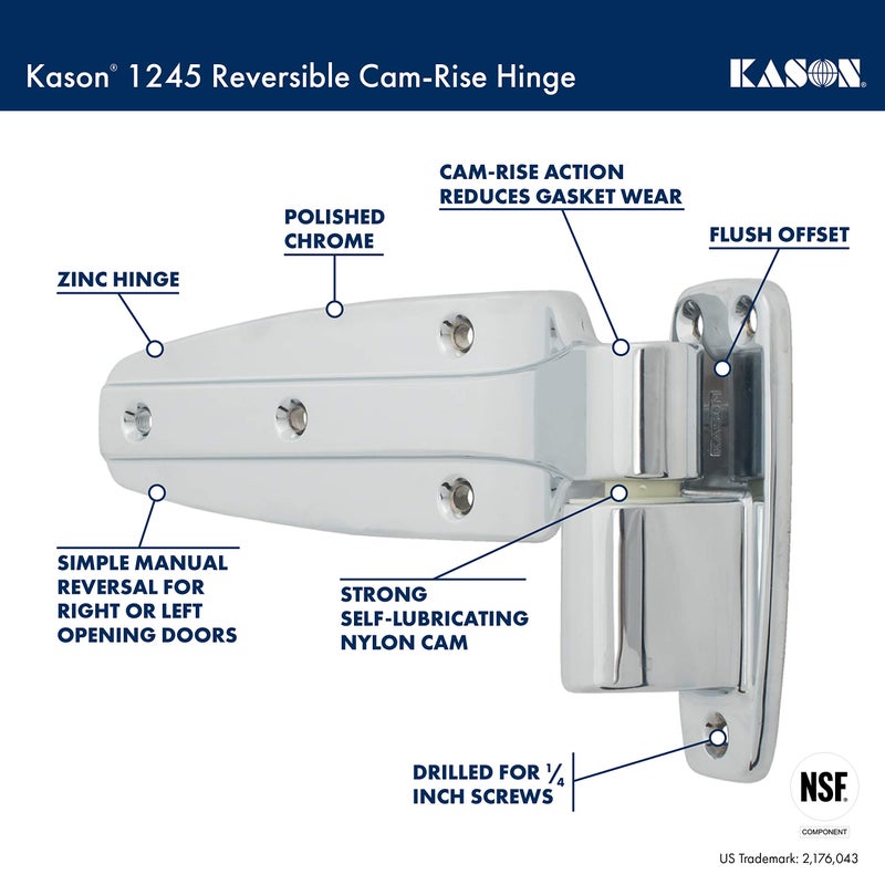 Kason 1245 Reversible Cam-Rise Hinge Flush 11245000028 - Image 3