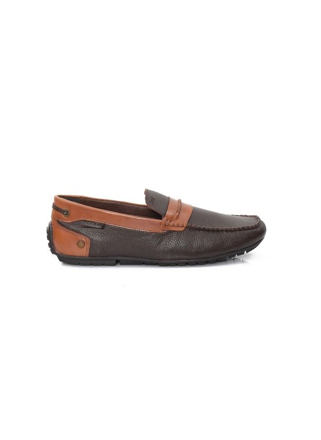 ATTILIO - Men's ALDOS 7 Oxford Derby Loafer Slip On Comfort Tan Brown Leather Work Office Formal Occasion Party Casual Wear Italian Design Anti Skid Padded Insole Trendy Fashion Premium Shoes - Image 1