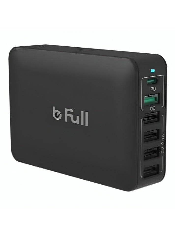 بي فل قاعدة شحن 60 وات شاحن جداري 6 مخارج  Pd30w qc18w 4USB  - Image 1