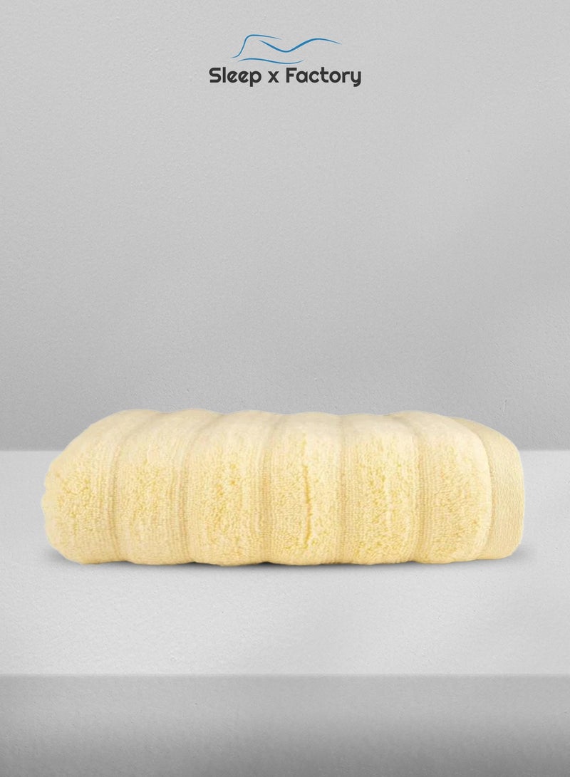 Sleep x Factory Wavy Textured Bath Towel – 100% Pure Cotton, Soft & Absorbent – 70x140 cm - Image 1