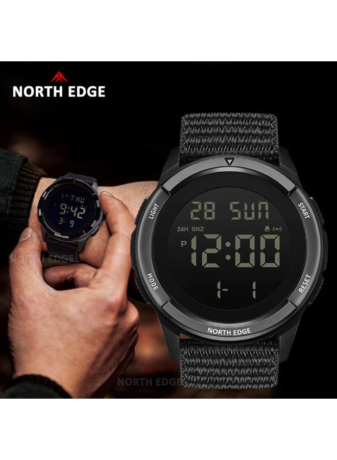 North Edge Military Training Sports Electronic Watch For Men, Military Style Alarm Clock, 50m Waterproof, Stopwatch, Countdown, Lightweight Student Watch - Image 3