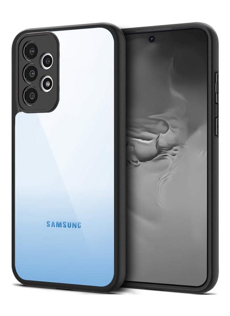 جولدن ماسك لهاتف سامسونج جالاكسي اية 52/اية 52 اس (Samsung Galaxy A52/A52s) جراب حافظة مع عدسة كاميرا واقية وإطار اسود
