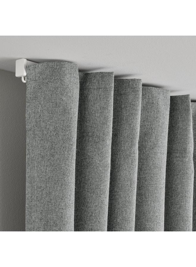 erorex Block-out curtains, 1 pair, grey/with heading tape, 135x300 cm - Image 5