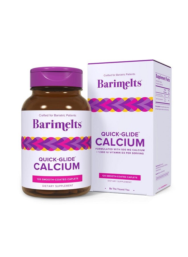 Barimelts Quick-Glide™ Calcium - 120 Smooth-Coated Caplets (1-Month Supply) - Bariatric Calcium Supplements for Women Support Bone Health After Bariatric Surgery - Image 1