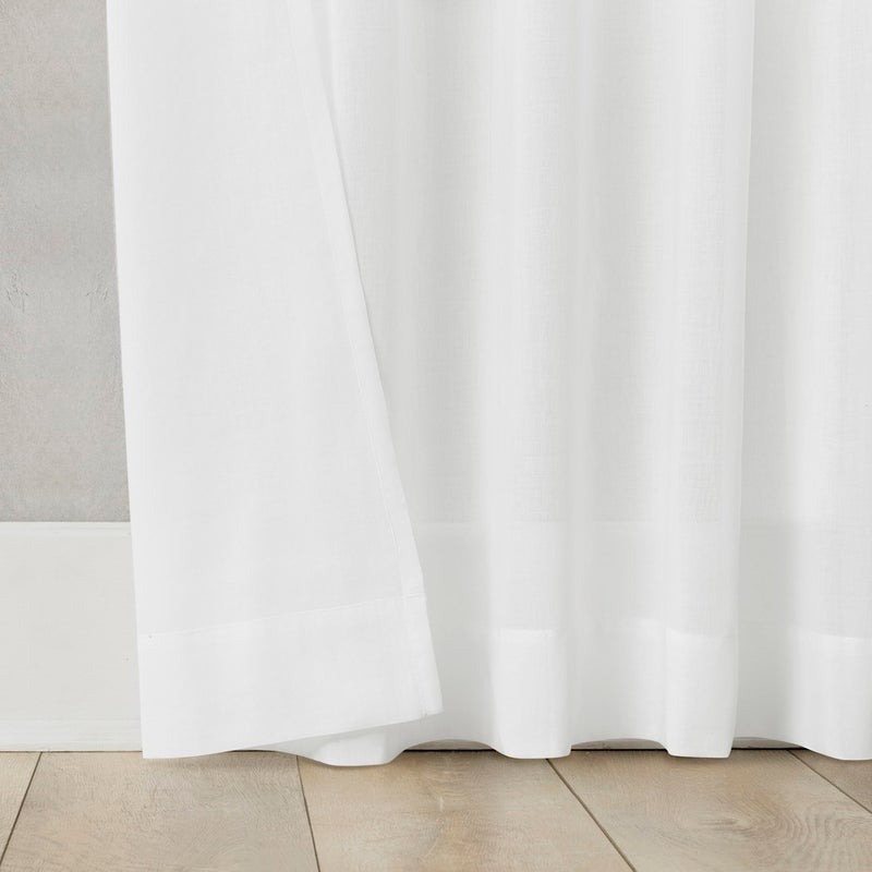 Archaeo 100% Cotton Sheer Curtain  50"" x 63  White - Image 4