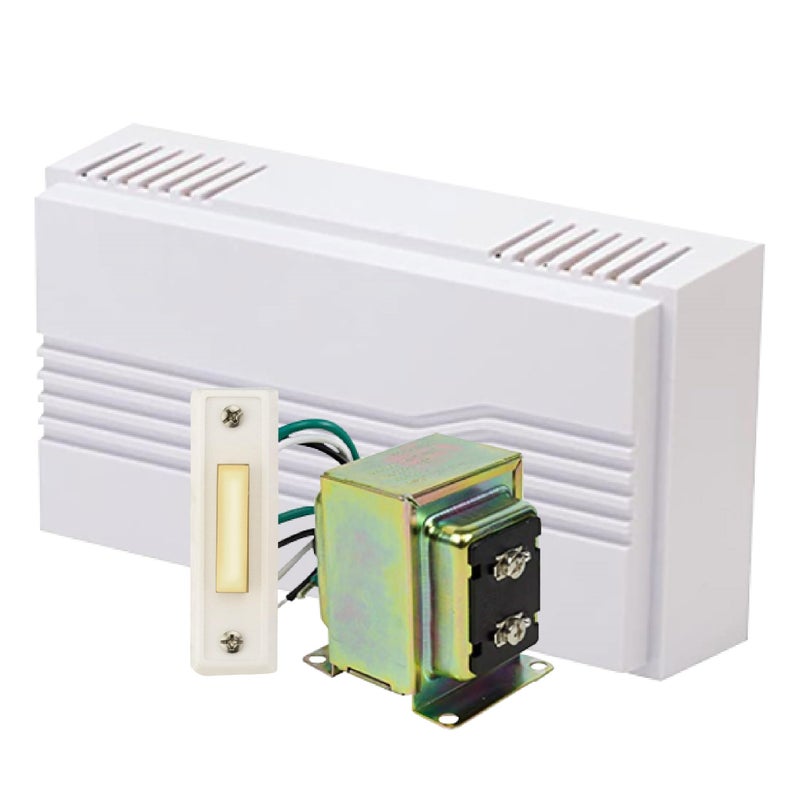 Newhouse Hardware Hardwired Chime Kit with 16-Volt/30VA Transformer and Surface-Mount White Button - Image 1