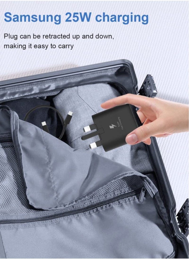 25W USB C Charger Replacement for Samsung Galaxy S23/S23 Ultra/S22/S22+/S21/S21 FE/A73/A23/A33/A53/Z Flip 4/Z Fold 4, Type C PD3.0 & PPS Super Fast Charger Plug with 2m Charging Cable