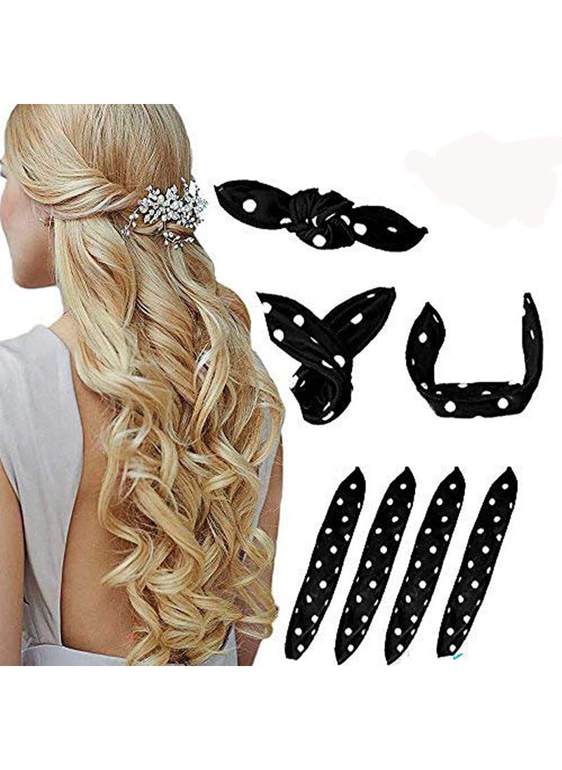 JTEEY - Foam Hair Curlers, Pillow Cloth Hair Rollers,No Heat Sleeping Soft Sponge Rollers for Long, Short, Thick & Thin Hair Spiral Curls Hair Styling Rollers (black) - Image 1