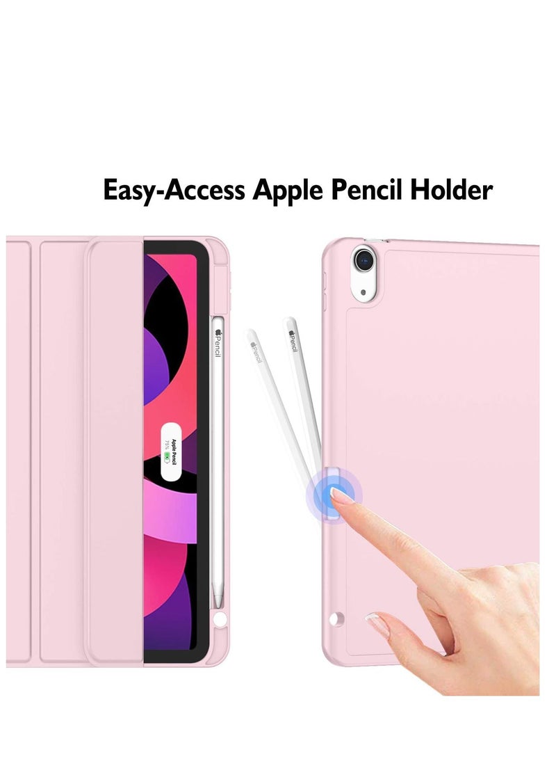 راكسوم حافظة ELTRAZONE لجهاز iPad Air مقاس 11 بوصة (M2، 2024) - متوافقة مع الجيل الرابع والخامس والسادس (2024/2022/2020) | حامل ثلاثي الطيات رفيع مع ملحق مغناطيسي | يدعم قلم Pencil Pro وقلم Pencil (USB-C) | حماية متينة باللون الوردي  - Image 3
