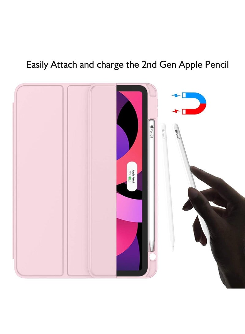 راكسوم حافظة ELTRAZONE لجهاز iPad Air مقاس 11 بوصة (M2، 2024) - متوافقة مع الجيل الرابع والخامس والسادس (2024/2022/2020) | حامل ثلاثي الطيات رفيع مع ملحق مغناطيسي | يدعم قلم Pencil Pro وقلم Pencil (USB-C) | حماية متينة باللون الوردي  - Image 2