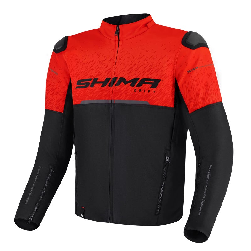 SHIMA DRIFT Motorbike Jacket for Men - Lightweight Breathable Summer Mesh Mens City Biker Jacket with CE Back Shoulder Elbow Armor Pads Width Adjustment (Red, 3XL) - Image 3
