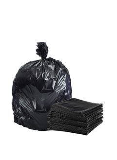 Hi Care (Pack of 100 Bags) Hi-Care Garbage Bag Black 45X50cm 15 Micron Heavy Duty Oxo Biodegradable Plastic Bag Small Trash Bags Dustbin Bags Waste Bag Office Bag Strong & Durable Bin Bag Garbage Bag Small  - Image 1