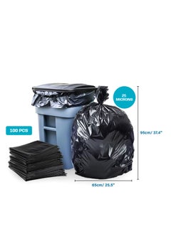 Hi Care (Pack of 100 Bags) Hi-Care Garbage Bag Black 45X50cm 15 Micron Heavy Duty Oxo Biodegradable Plastic Bag Small Trash Bags Dustbin Bags Waste Bag Office Bag Strong & Durable Bin Bag Garbage Bag Small  - Image 2