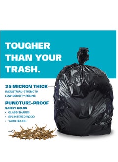 Hi Care (Pack of 100 Bags) Hi-Care Garbage Bag Black 45X50cm 15 Micron Heavy Duty Oxo Biodegradable Plastic Bag Small Trash Bags Dustbin Bags Waste Bag Office Bag Strong & Durable Bin Bag Garbage Bag Small  - Image 4