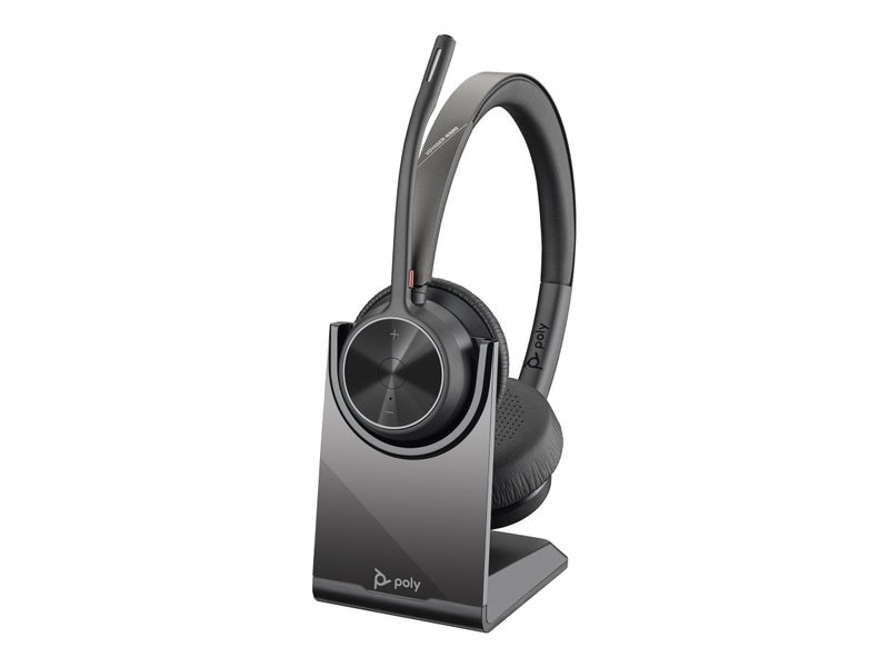 Poly - Voyager 4320 UC Wireless Headset + Charge Stand (Plantronics) - Headphones with Boom Mic - Connect to PC/Mac via USB-A Bluetooth Adapter, Cell Phone via Bluetooth - Works with Teams, Zoom &More - Image 4