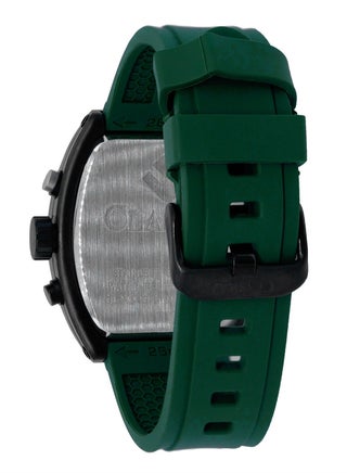 Opulent 6-Hands Chronograph Watch – Tonneau Skeleton Gun Metal Green Chronograph Edition with Premium Silicon Strap – Elite Y121 Calibre Movement – Waterproof Design - view 3