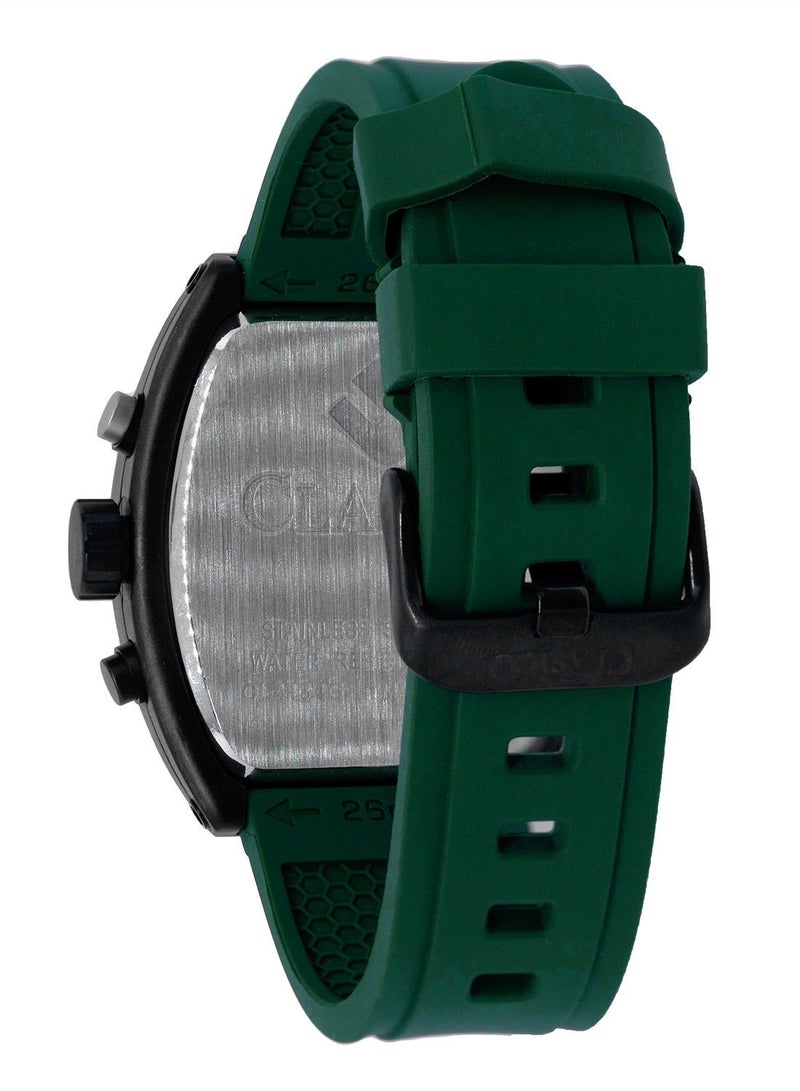 Clasico ساعة كرونوغراف فاخرة بـ 6 عقارب – إصدار هيكل تونيو باللون الأخضر المعدني المسدس مع حزام سيليكون فاخر – حركة Elite Y121 – تصميم مقاوم للماء - Image 3