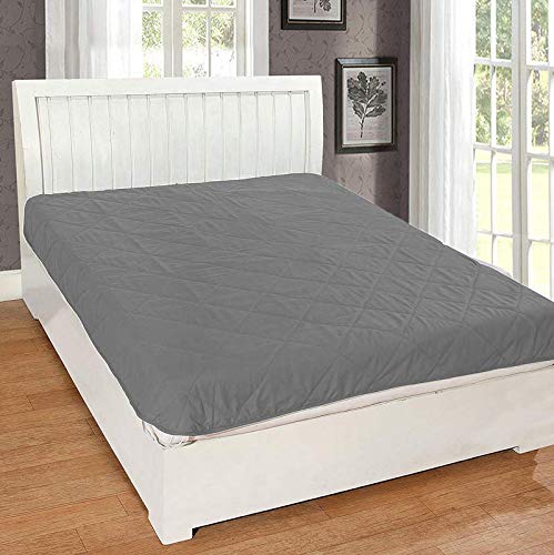 Rajasthan Crafts Microfiber Double Bed Waterproof and Dust Proof Mattress Protector (Grey, 60x78 inches) (TC-MP001-6078-E) - Image 2