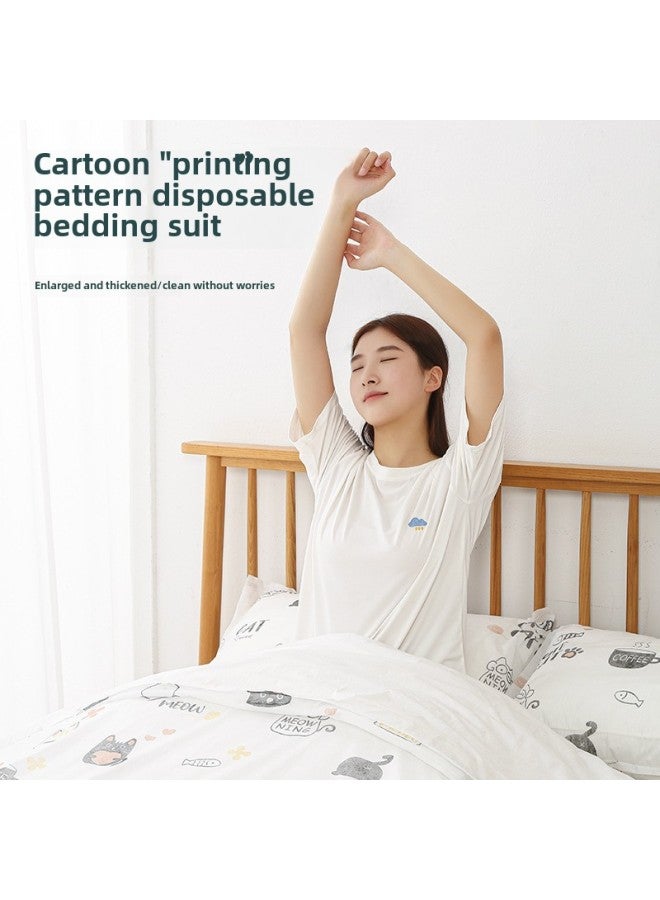 Travel Disposable Sleeping Bag Summer Single Double Hotel Dirty Bed Sheet Portable Quilt Cover Travel Cotton Quilt Cover-Color:Double Sheets: 210*230cm - Image 5