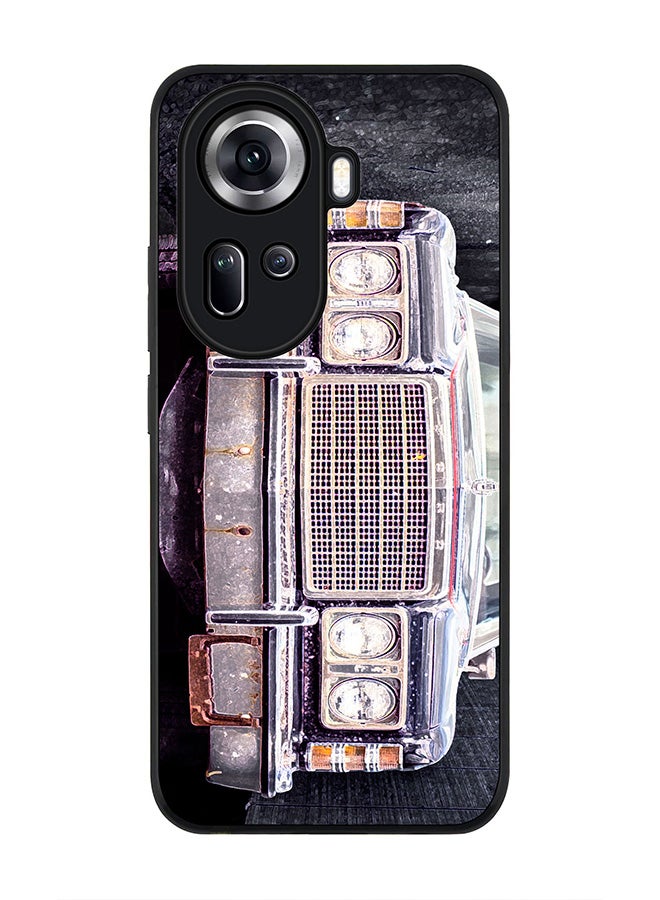 Stylizedd Rugged Black Edge Case for Oppo Reno11, Slim fit Soft Case Flexible Rubber Edges Anti Drop TPU Gel Thin Cover -  Old Ford - Image 1