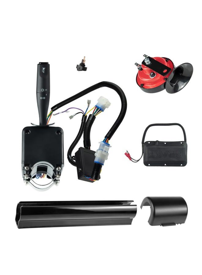 Orle Oko Golf Cart Turn Signal Kit with Horn Brake Light Switch 9-Pin Plug Deluxe Upgrade Wiring Harness - 12V Street Legal Light Kit for Club Car EZGO TXT RXV - Image 1