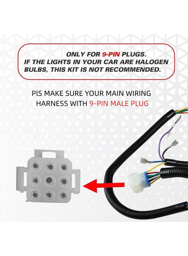 Orle Oko Golf Cart Turn Signal Kit with Horn Brake Light Switch 9-Pin Plug Deluxe Upgrade Wiring Harness - 12V Street Legal Light Kit for Club Car EZGO TXT RXV - Image 2