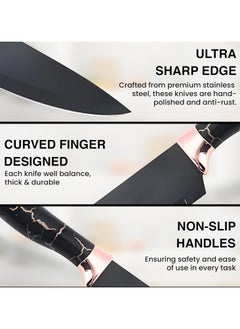 NextWave Kitchen Knife Sets 9 Pieces Chef Knives Block Set with Acrylic Block Sharp Non-Stick Coated Stainless Steel Knife Set with Sharpener for Cutting Meat Slicing Chopping  - Image 3