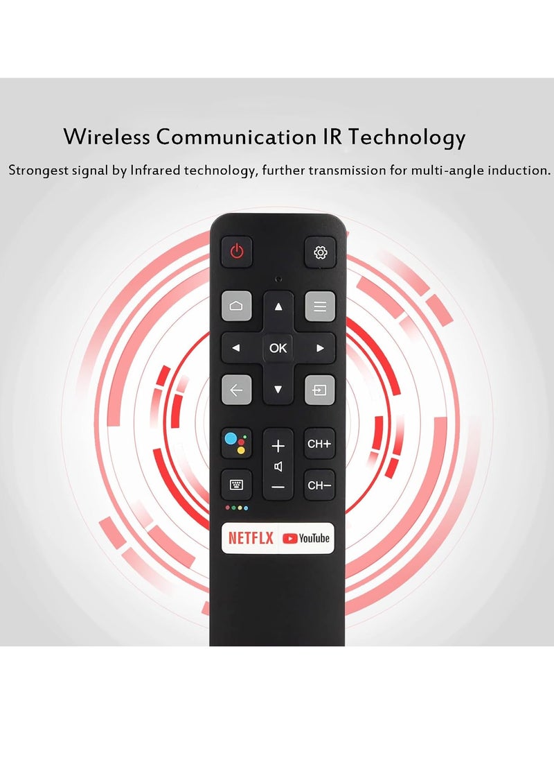ELTRAZONE - Universal Remote Control for All TCL Smart TVs, RC802V Replacement Remote Control for All TCL Android 4K TVs - No Setup Required [No Voice Commands] with battery - Image 1