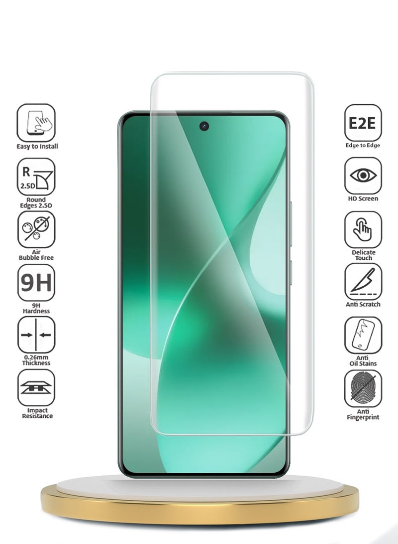 دبليو تيك حامي شاشة زجاج مقسى كامل للغراء الكامل لسلسلة Realme 15 5G 2025 بريميوم E2E (MSGECN) - شفاف - Image 2