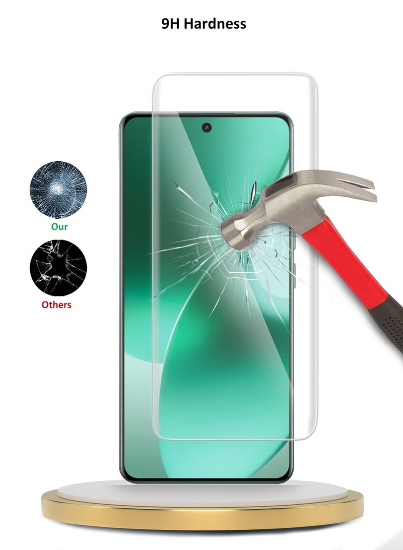 دبليو تيك حامي شاشة زجاج مقسى كامل للغراء الكامل لسلسلة Realme 15 5G 2025 بريميوم E2E (MSGECN) - شفاف - Image 3