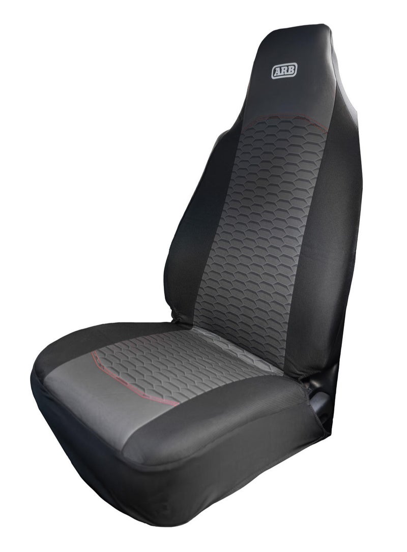 ARB Slip On Car Seat Cover Series 3 Black/Grey (New Version) – 08500022, Heavy Duty Washable Polyester Seat Protector, Bucket Seat Cover, Seat Protection, ARB Seat Cover, Universal Fit - Image 1