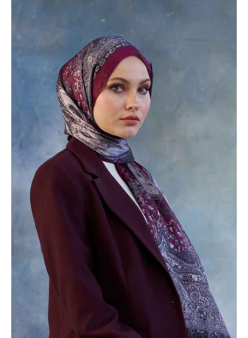 Indian Voile Burgundy Women Shawl 5002-6 - Image 5