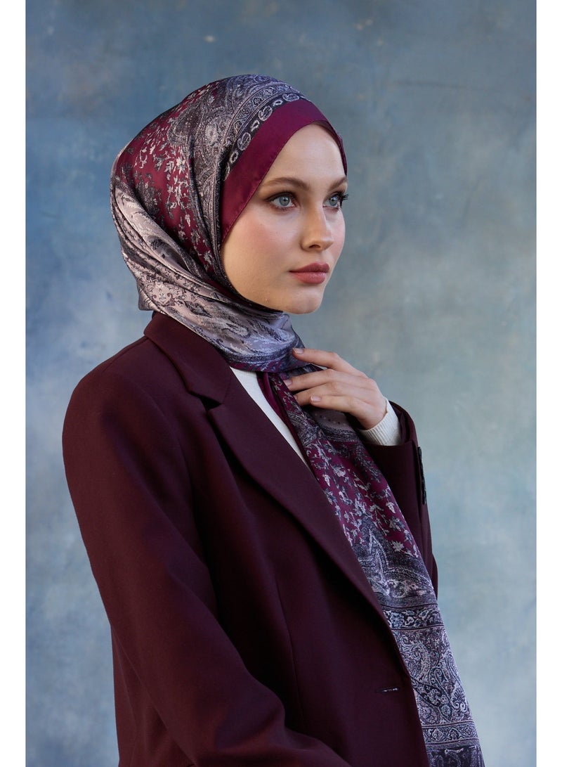 Indian Voile Burgundy Women Shawl 5002-6 - Image 4