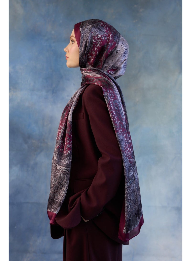 Indian Voile Burgundy Women Shawl 5002-6 - Image 2