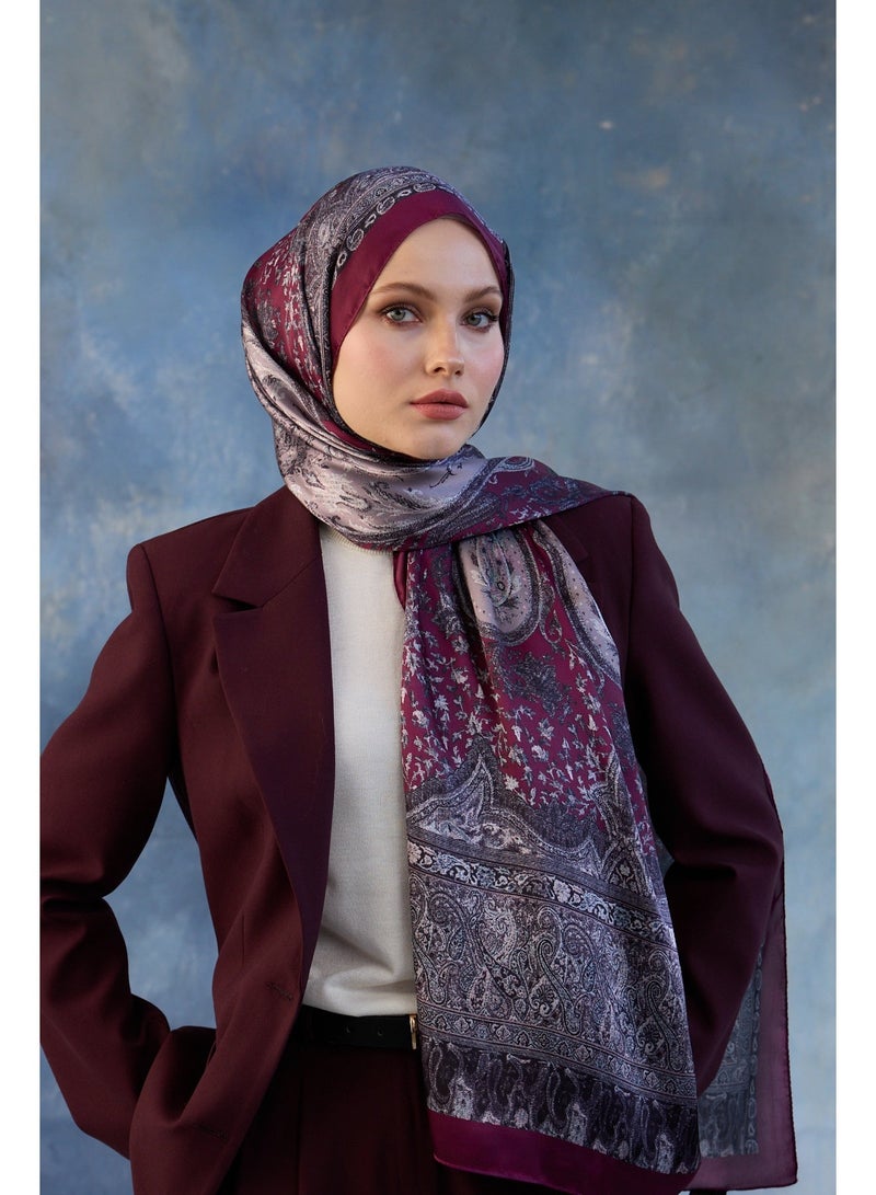 Indian Voile Burgundy Women Shawl 5002-6 - Image 1