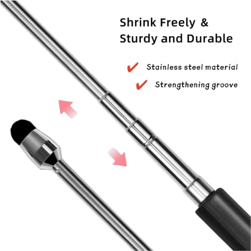 AIKESIWAY Universal Telescopic Stylus Pen for Touch Screens,Retractable Pointer Stick & Stylus with Special Flocking Tip,Extendable High Precision & Soft, Stylus Pen for Touch Screens (White) - Image 4