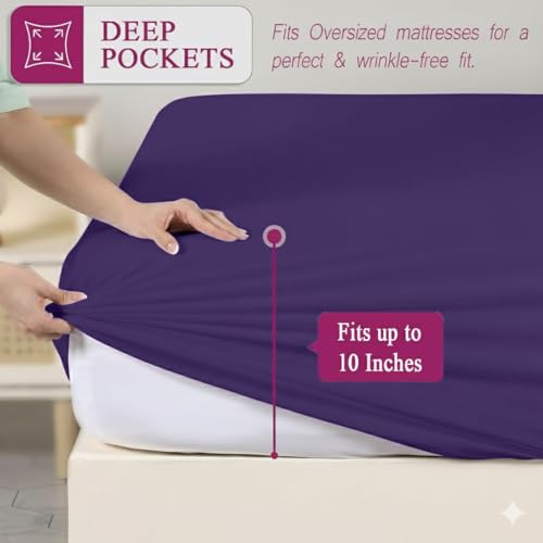 Trance Cotton Feel Terry Ultra Soft Waterproof Mattress Protector |Hypoallergenic Mattresses Cover (78x36 inch | 6.5x3 feet, Plum - Pack of 1) - Image 3