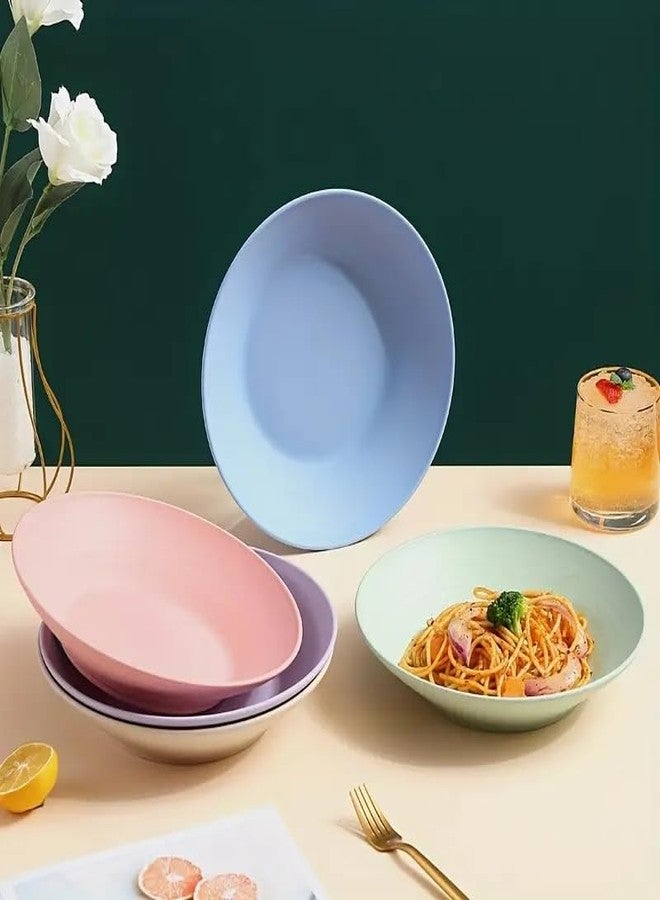 Agabani Eco-Friendly Wheat Straw Deep Dish Bowl - Lightweight & Unbreakable- Large Capacity for Pasta, Salad, Soup & Rice -Dishwasher Safe -Modern Minimalist Design for Everyday Use (Blue_Pack of 2) - Image 2