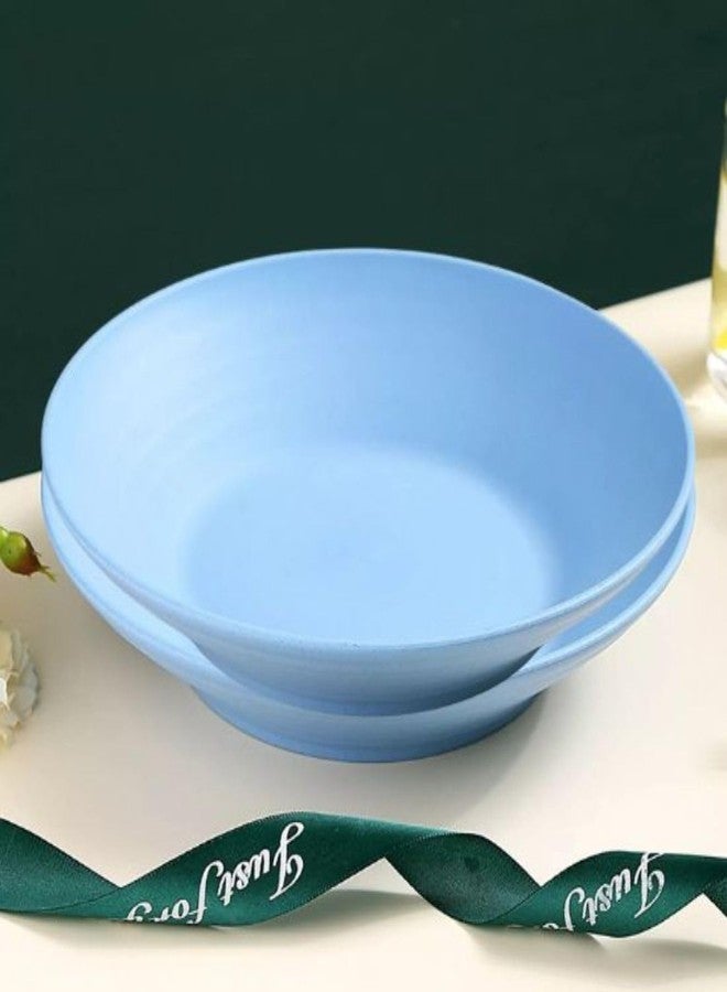 Agabani Eco-Friendly Wheat Straw Deep Dish Bowl - Lightweight & Unbreakable- Large Capacity for Pasta, Salad, Soup & Rice -Dishwasher Safe -Modern Minimalist Design for Everyday Use (Blue_Pack of 2) - Image 1