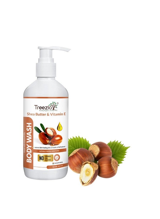 Treezio Shea Butter & Vitamin E Body Wash Gel (300ml) | Bodywash for Intense Hydration and Protection | Natural Body Wash for Women & Men | No Paraben and Silicone - Image 1
