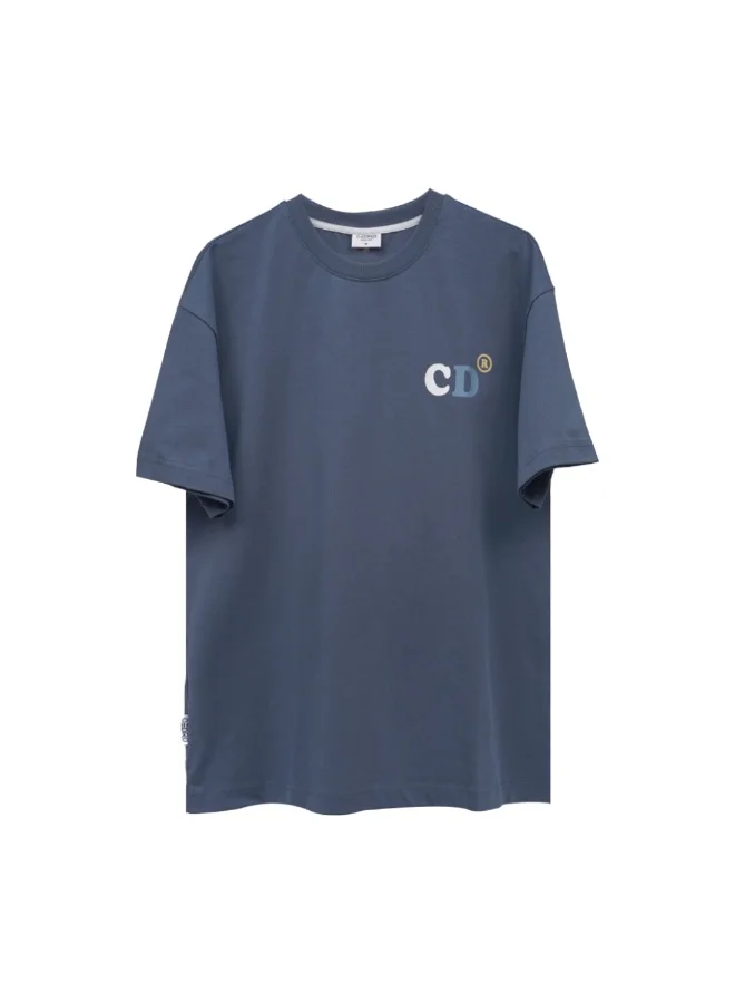 سيدرو Cedro Men's Oversize Graphic Cotton Tee in Blue