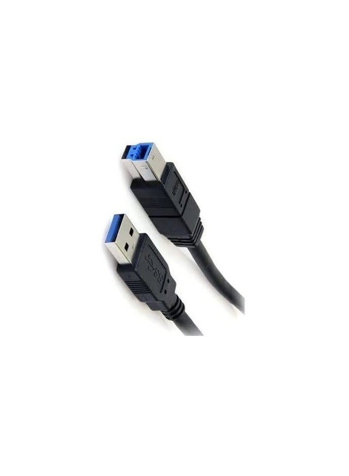 Keendex KX2370 USB 3.0 Printer Cable (TYPE MALE A - MALE B SYNC LEAD), 2 Meters - Black - Image 1