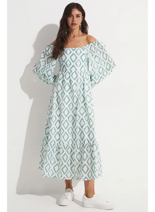 جون Diamond Print Dress