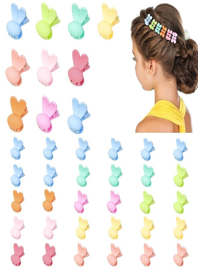 QUILBOOL Small Matte Hair Claw Clips Mini Hair Clips for Girls Women,Cute Candy Tiny Claw Clips for Thin Hair Strong Grip Hair Clips Hair Accessories Party Gifts, 30 Pcs. (Rabbit) - Image 1
