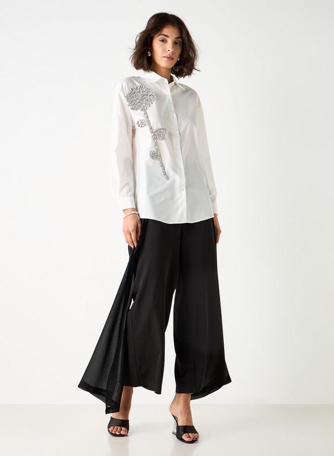 تواكستريمز قميص مزين بياقة عادية وأكمام طويلة من تو إكستريمز - Image 2