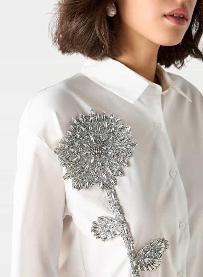 تواكستريمز قميص مزين بياقة عادية وأكمام طويلة من تو إكستريمز - Image 4