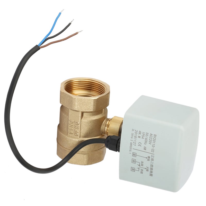 AC220V DN40 1-1/2" 2-Way 3-Wire Brass Electric Motorized Ball Valve - Image 5